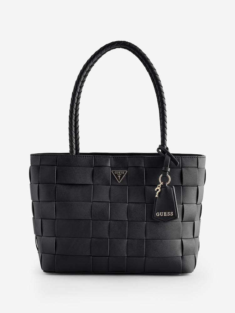 Guess Girlfriend Maylee Woven Black Tote Bag - Изображение 1 из 1