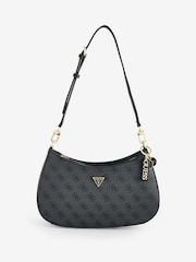 Guess Noelle II 4G Monogram Logo Top Zip Shoulder Black Bag - Image 1 of 4