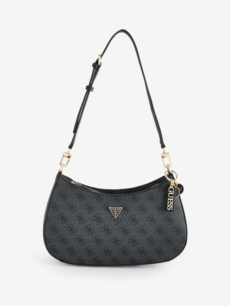 Guess Noelle II 4G Monogram Logo Top Zip Shoulder Black Bag - Image 1 of 4