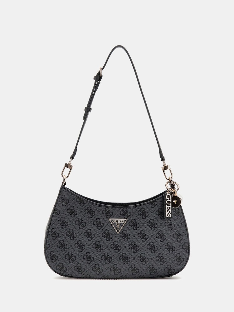 Guess Noelle II 4G Monogram Logo Top Zip Shoulder Black Bag - Image 2 of 4