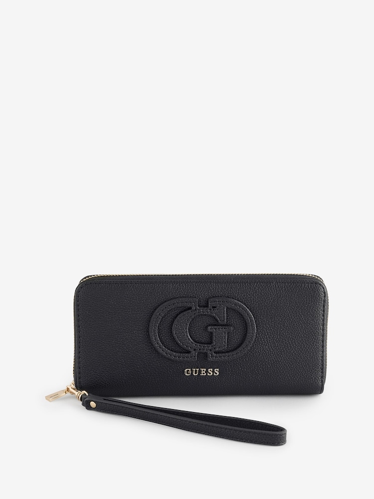 Guess Calebra Large Zip Around Black Purse - Image 1 of 1