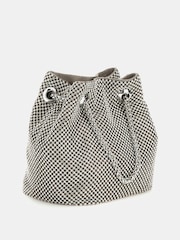 Guess Zalina Rhinestone Embellished Pouch Bucket Bag - Image 2 of 4