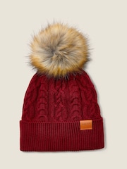 Ariat Red Norfolk Fleece Lined Cable Knit Beanie - Image 1 of 1