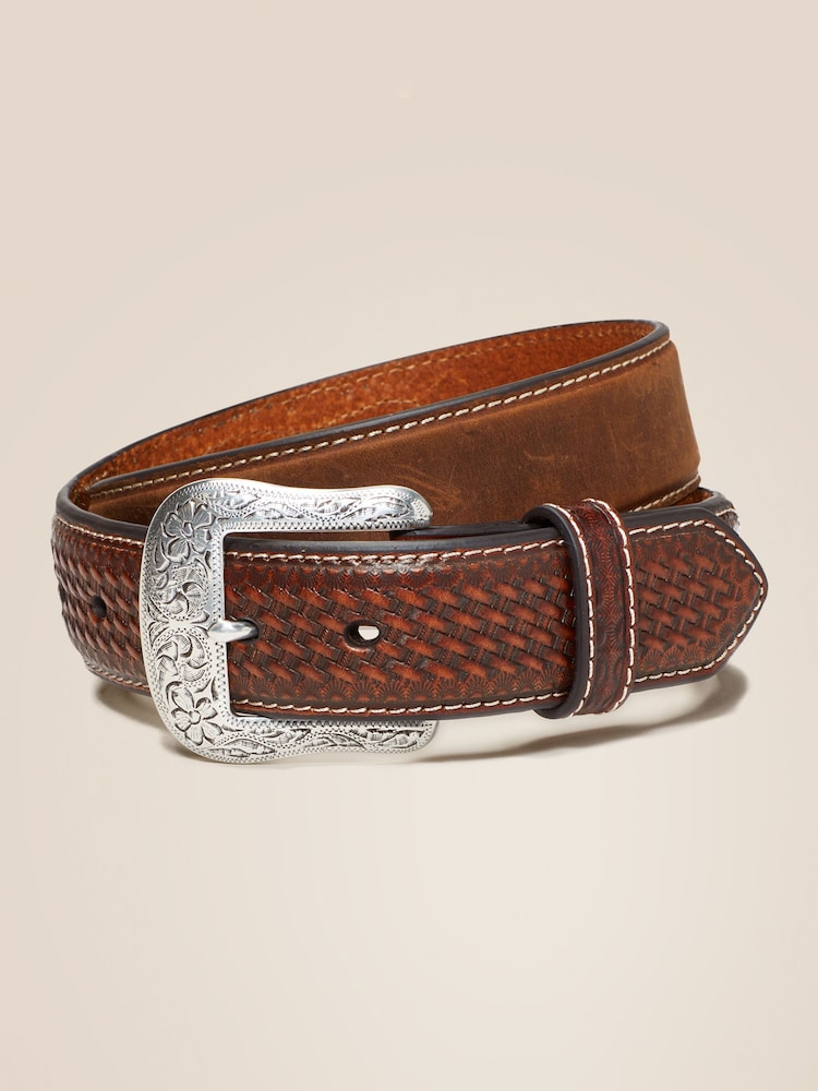 Ariat Gary Western Leather Brown Belt - Image 1 of 1