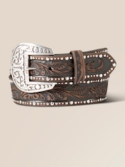 Ariat Western Studded Tooled Embossed Leather Belt - Image 1 of 1