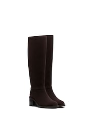 Temno rjava barva - Clarks Chamberly Hi Leather Knee High Boots - Slika 3 iz 6