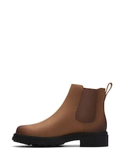 Clarks Brown Standard Fit (D) Orinoco3 Lane Leather Ankle Boots - Image 2 of 6