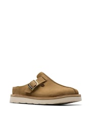 Clarks Sand Solsbury Suede Buckle Mules - Image 3 of 6