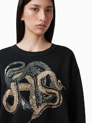 AllSaints Black Slitha Separo Sweatshirt - Image 2 of 7