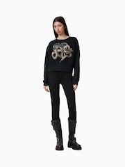 AllSaints Black Slitha Separo Sweatshirt - Image 3 of 7