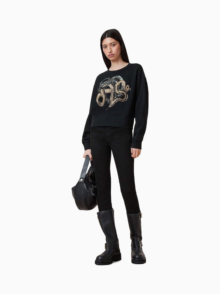 AllSaints Black Slitha Separo Sweatshirt - Image 5 of 7