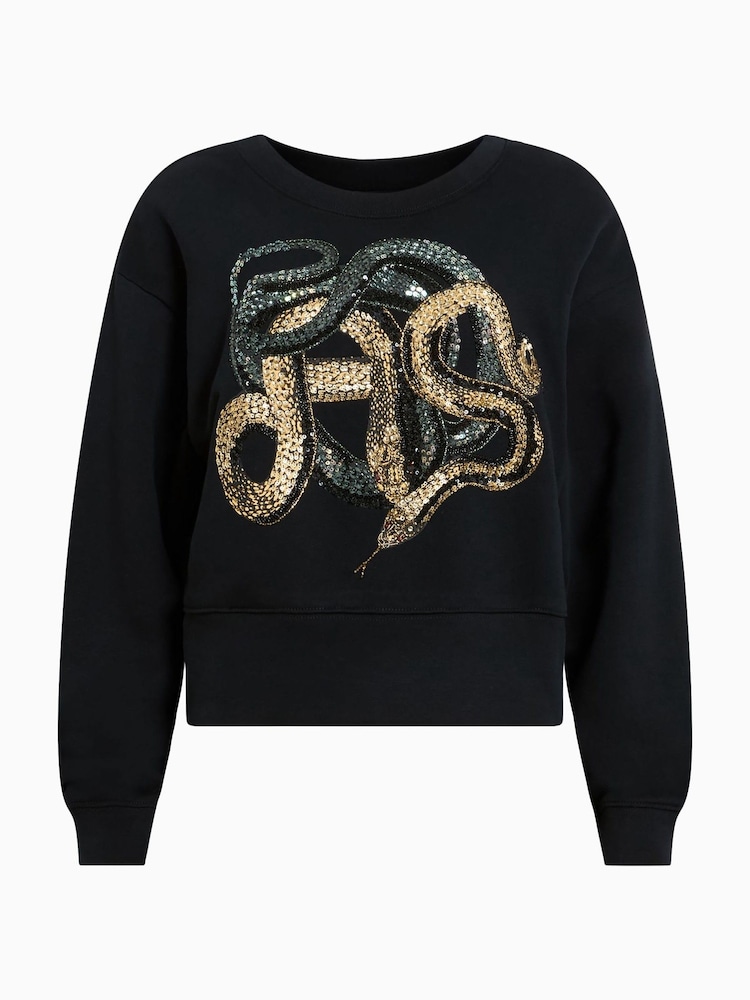 AllSaints Black Slitha Separo Sweatshirt - Image 6 of 7
