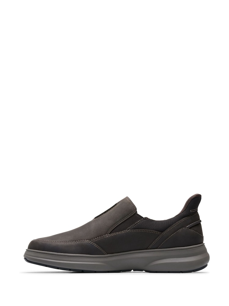Mullan Step Slip On Shoes Clarks Dark Brown Standard Fit (G) - Image 2 of 6