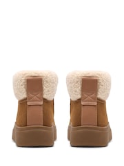 Clarks Tan Brown Mykah Izzy Suede Borg Lace Up Boots - Image 4 of 6