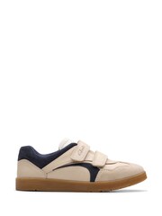 Clarks Cream Older Boys Disco Vibe Trainers - Image 2 of 6