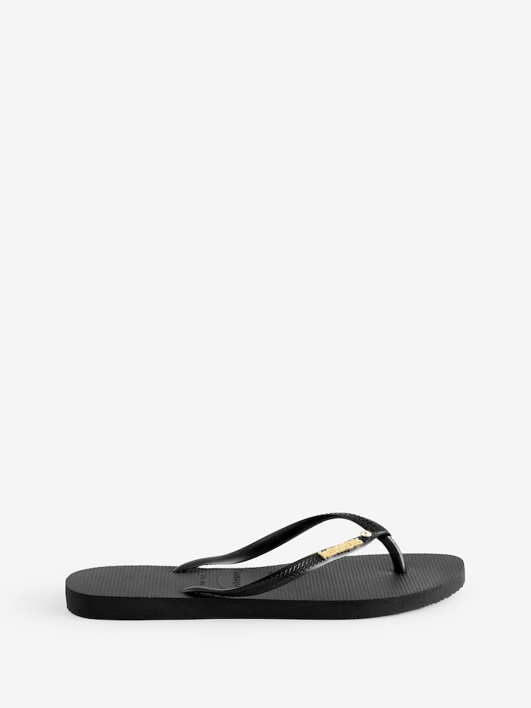Havaianas Tonal Crystal Black Flip Flops - Image 1 of 1