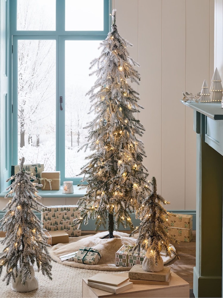 White Snowy Downswept 6ft Pre Lit Christmas Tree - Image 1 of 2