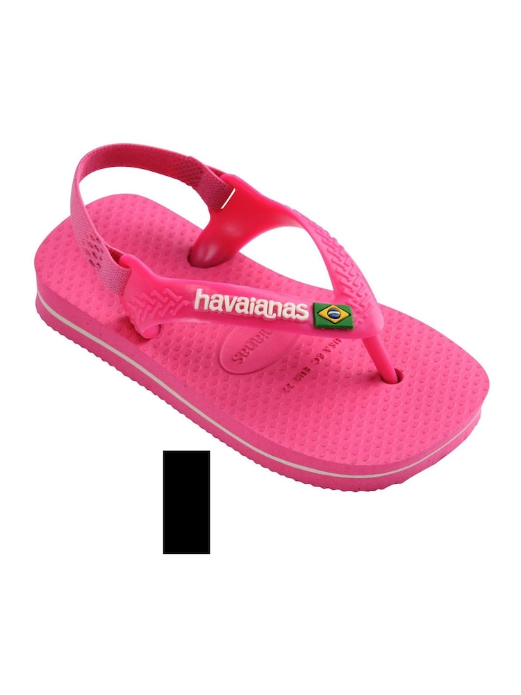 Havaianas Baby Pink Brasil Logo Flip Flops - Image 1 of 8