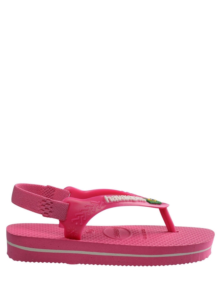 Havaianas Baby Pink Brasil Logo Flip Flops - Image 2 of 8