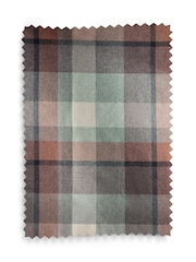 Teal Blue Check Lined Curtains - Image 5 of 5