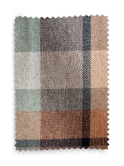 Teal Blue/Orange Check Super Thermal Curtains - Image 6 of 6