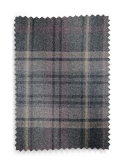 Grey/Pink Brushed Check Lined Eyelet Curtains - Image 5 of 5