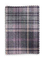 Grey/Pink Brushed Check Super Thermal Eyelet Curtains - Image 5 of 5