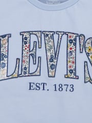 Levi's Blue Floral Print Graphic Logo T-Shirt - Image 3 of 4