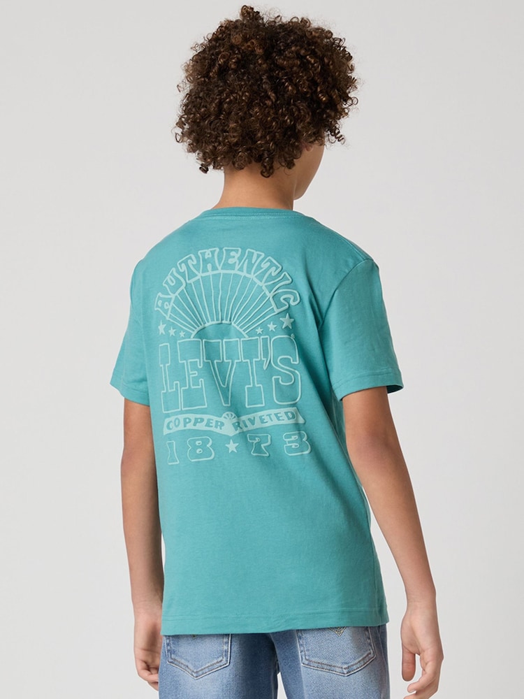 Levi's® Blue Sun Burst Logo Back Graphic Short Sleeve T-Shirt - Image 2 of 7