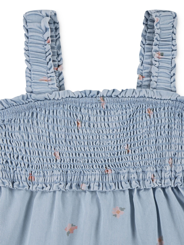 Levi's® Blue Tiered Embroidered Strappy Smocked Dress - Image 3 of 3