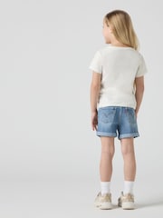 Levi's® Blue Logo Mini Girlfriend Denim Shorts - Image 2 of 13