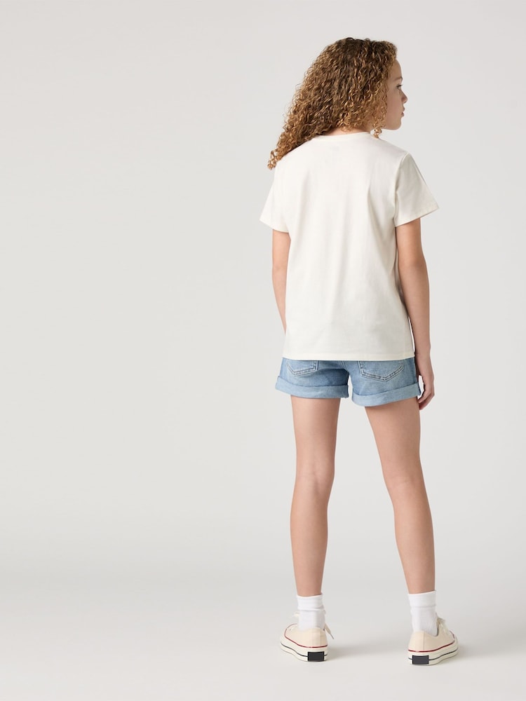 Levi's® Blue Logo Mini Girlfriend Denim Shorts - Image 3 of 13
