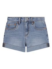 Levi's® Blue Logo Mini Girlfriend Denim Shorts - Image 7 of 13