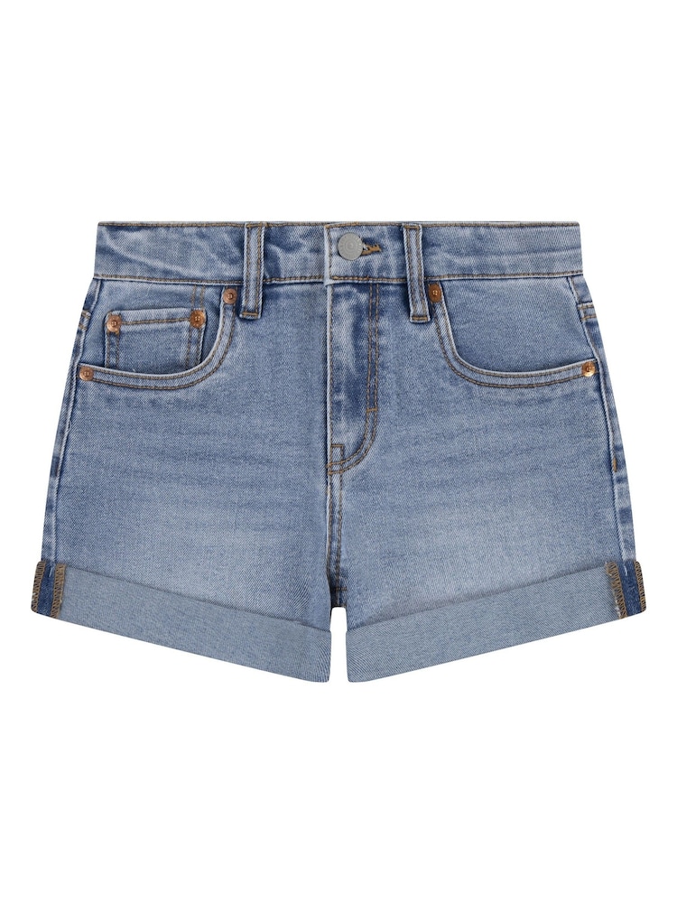 Levi's® Blue Logo Mini Girlfriend Denim Shorts - Image 7 of 13