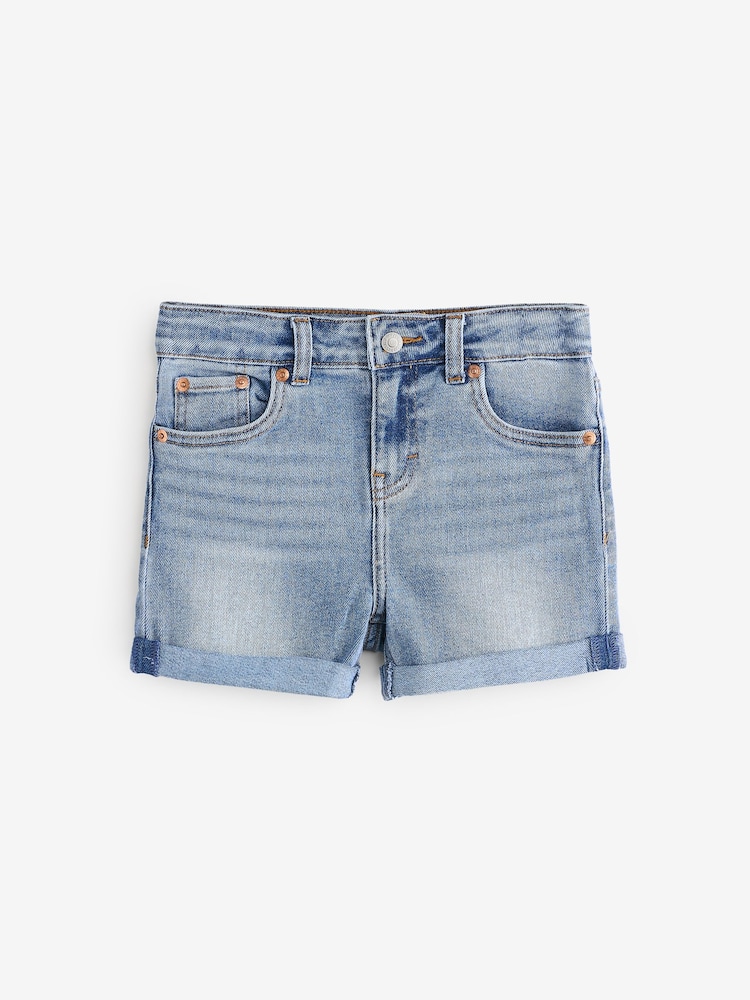 Levi's® Blue Logo Mini Girlfriend Denim Shorts - Image 9 of 13