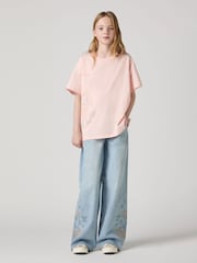 Levi's® Blue Beltless Floral Embroidered Baggy Wide Leg 100% Cotton Jeans - Image 1 of 10