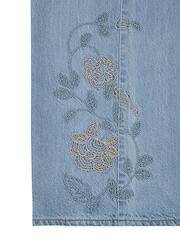 Levi's® Blue Beltless Floral Embroidered Baggy Wide Leg 100% Cotton Jeans - Image 10 of 10