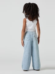 Levi's® Blue Beltless Floral Embroidered Baggy Wide Leg 100% Cotton Jeans - Image 3 of 10
