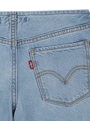 Levi's® Blue Beltless Floral Embroidered Baggy Wide Leg 100% Cotton Jeans - Image 9 of 10