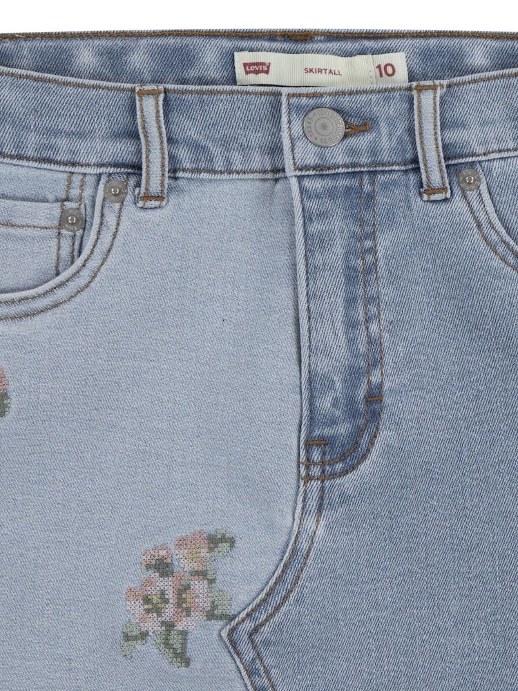 Levi's® Blue Floral Print Patchwork Denim Skirt - Image 3 of 3