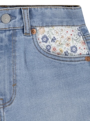 Levi's® Blue Floral Print Detail Logo Mom Shorts - Image 6 of 7