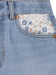 Levi's® Blue Floral Print Detail Logo Mom Shorts - Image 7 of 7