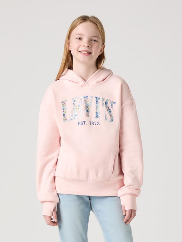 Levi's® Pink Floral Graphic Logo Pullover Hoodie - Image 1 of 11