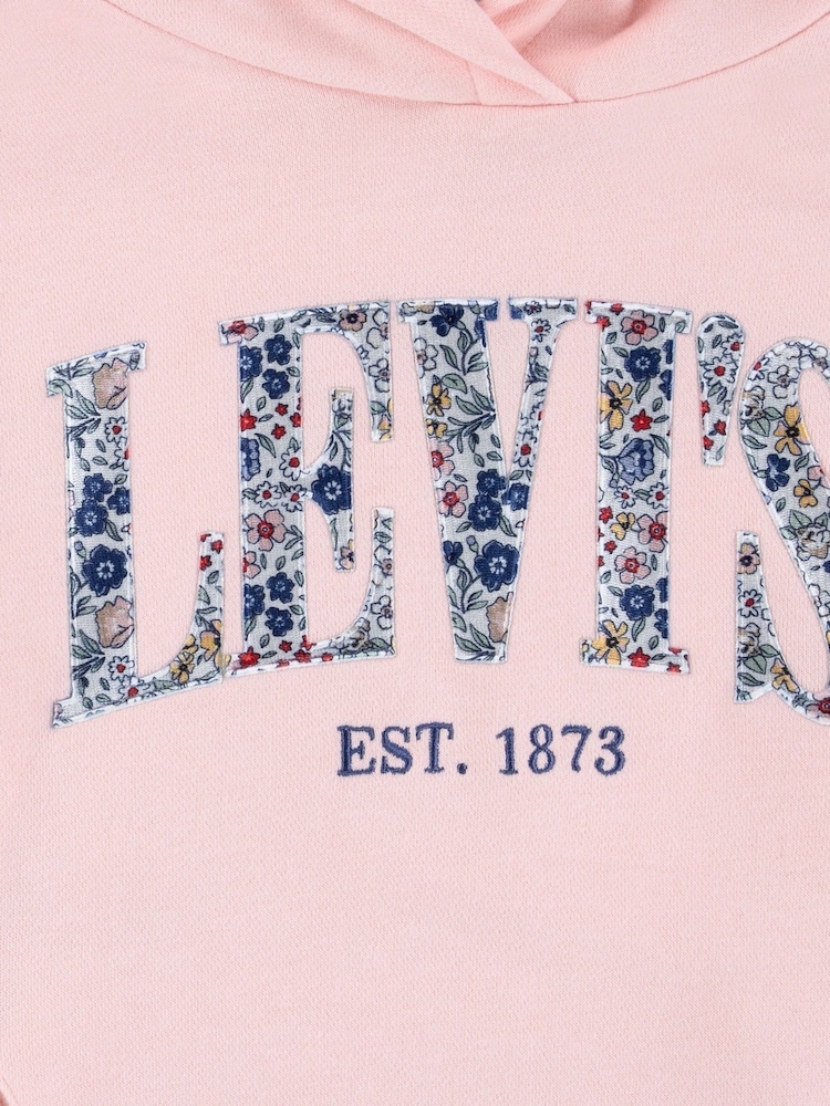 Levi's® Pink Floral Graphic Logo Pullover Hoodie - Image 11 of 11