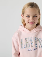 Levi's® Pink Floral Graphic Logo Pullover Hoodie - Image 2 of 11