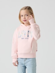 Levi's® Pink Floral Graphic Logo Pullover Hoodie - Image 4 of 11