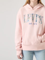 Levi's® Pink Floral Graphic Logo Pullover Hoodie - Image 6 of 11