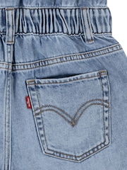 Levi's® Blue Denim Waistcoat 100% Cotton Romper With Floral Embroidery - Image 5 of 5