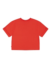 Levi's® Red Cropped Meet & Greet Roll Cuff Logo T-Shirt - Image 2 of 4