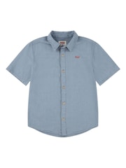 Levi's® Blue Textured Woven 100% Cotton Logo Shirt - Image 6 of 9